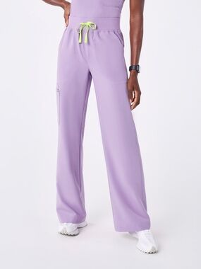 Figs Lavender Dew High Waisted Isabel Wide Leg Scrub